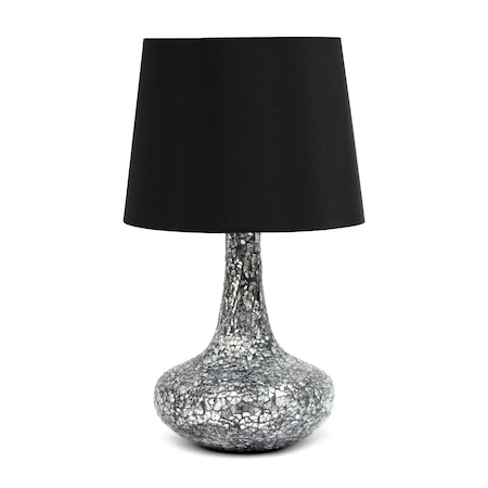 Creekwood Home 14.17-in. Patchwork Crystal Glass Table Lamp, Black CWT-2016-BK